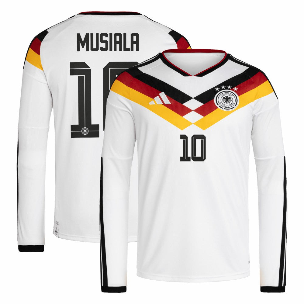Adidas Jamal Musiala Germany National Team 2026 Home Replica Long Sleeve Jerseys - White
