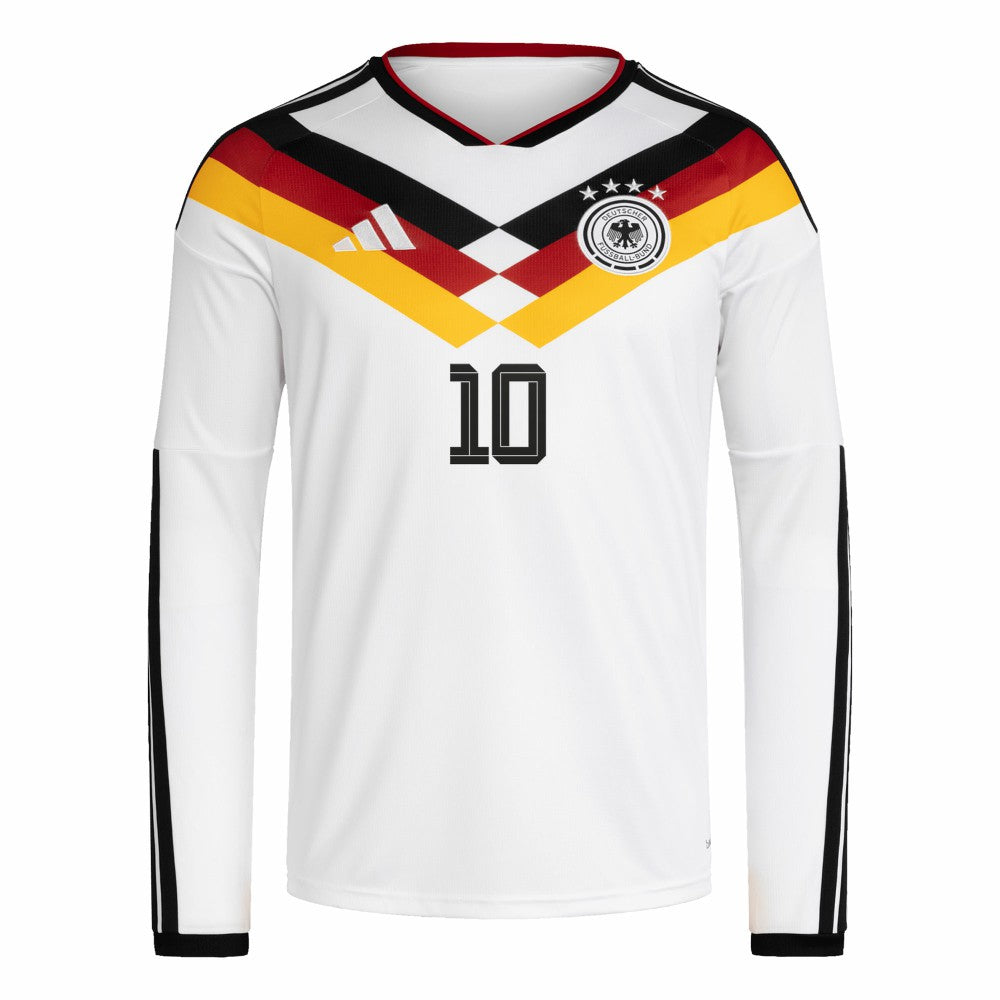 Adidas Jamal Musiala Germany National Team 2026 Home Replica Long Sleeve Jerseys - White