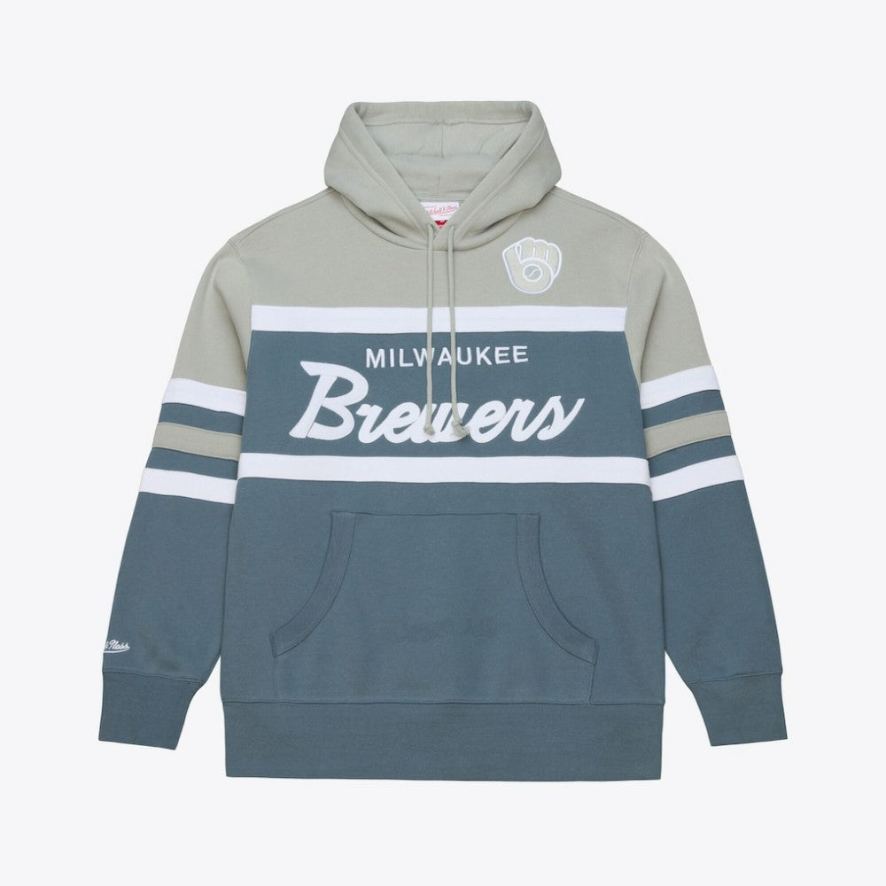 Milwaukee Brewers Mitchell & Ness Cooperstown Collection Thunderstorm Head Coach Hoodie Clearance