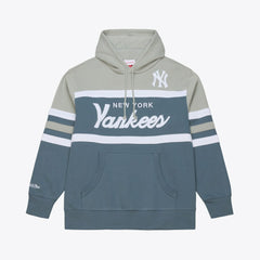 New York Yankees Mitchell & Ness Cooperstown Collection Thunderstorm Head Coach Hoodie Lifestyle