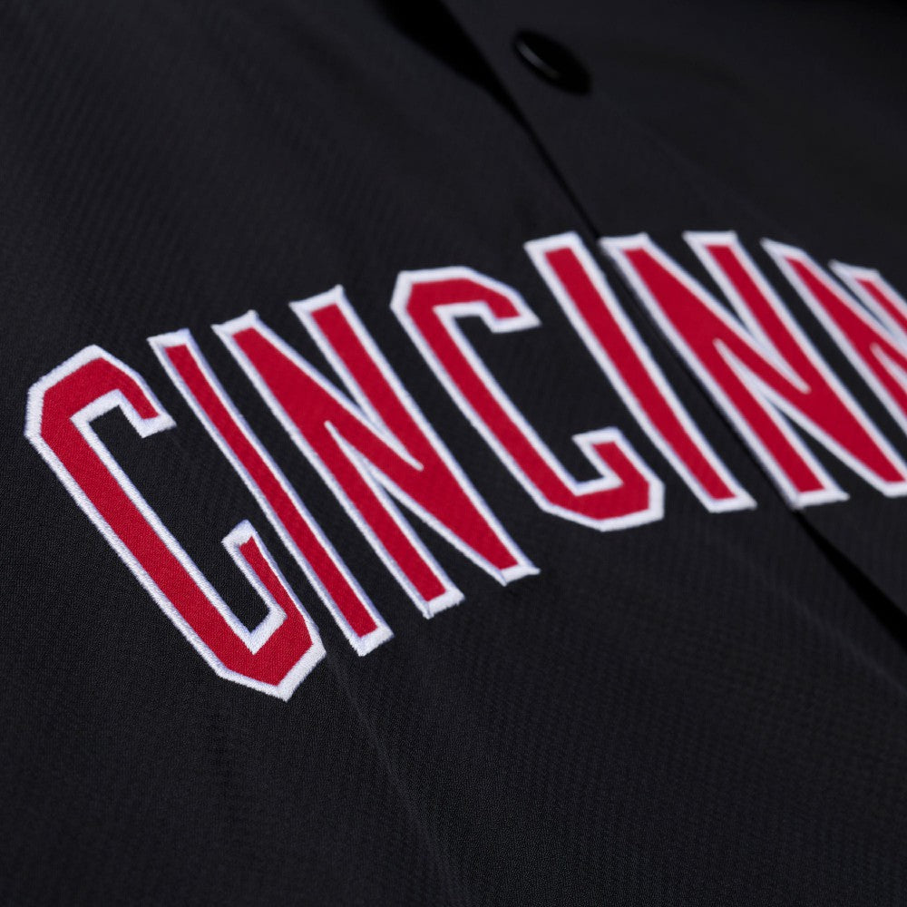 Cincinnati Reds Mitchell & Ness Full-Snap Hooded Coaches Jacket Lifestyle