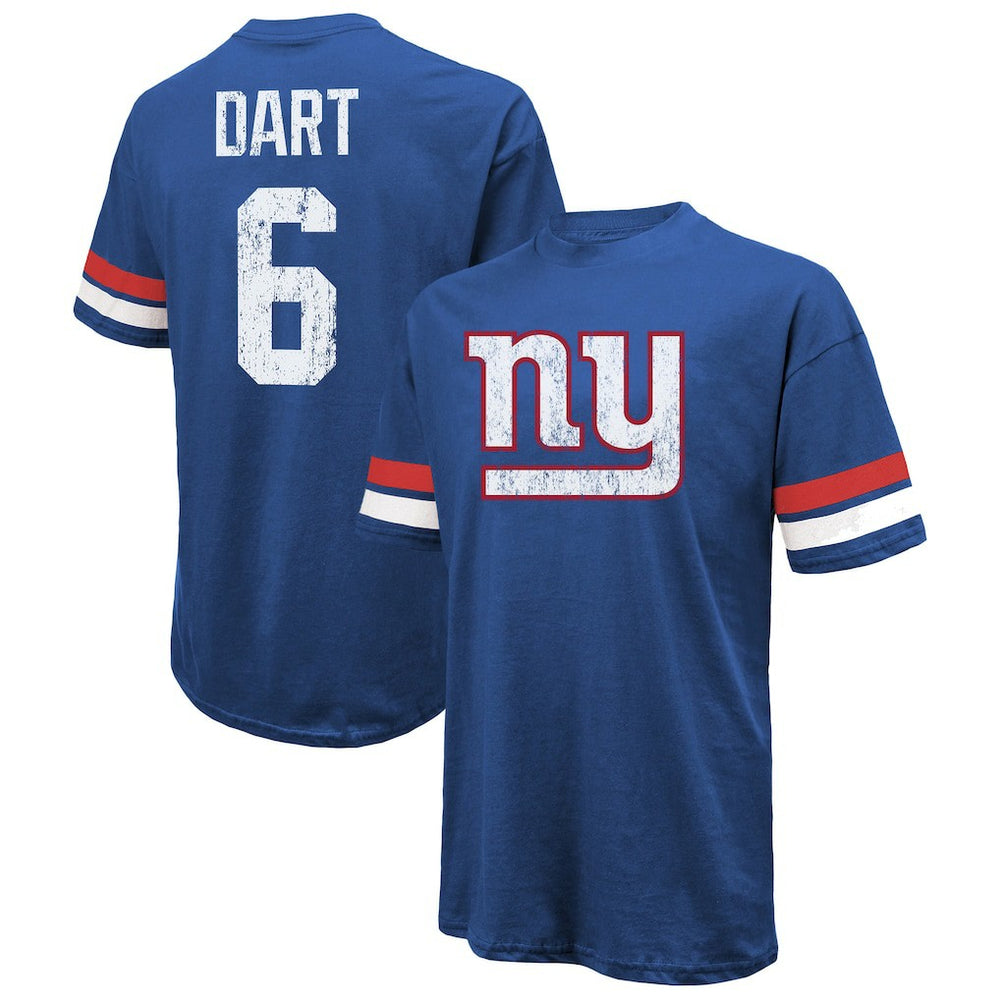 Jaxson Dart New York Giants Majestic Threads Oversized T-Shirt Royal - NFL