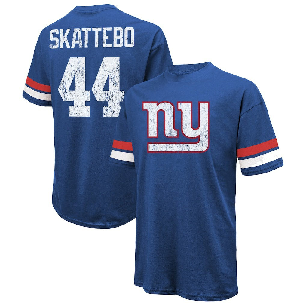 Cam Skattebo New York Giants Majestic Threads Oversized T-Shirt Royal - NFL
