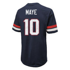 Drake Maye New England Patriots Majestic Threads Oversized T-Shirt Navy - NFL