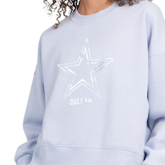 Dallas Cowboys Starter Women's Travel Pastels Boxy Fleece Sweatshirt Light Blue - NFL