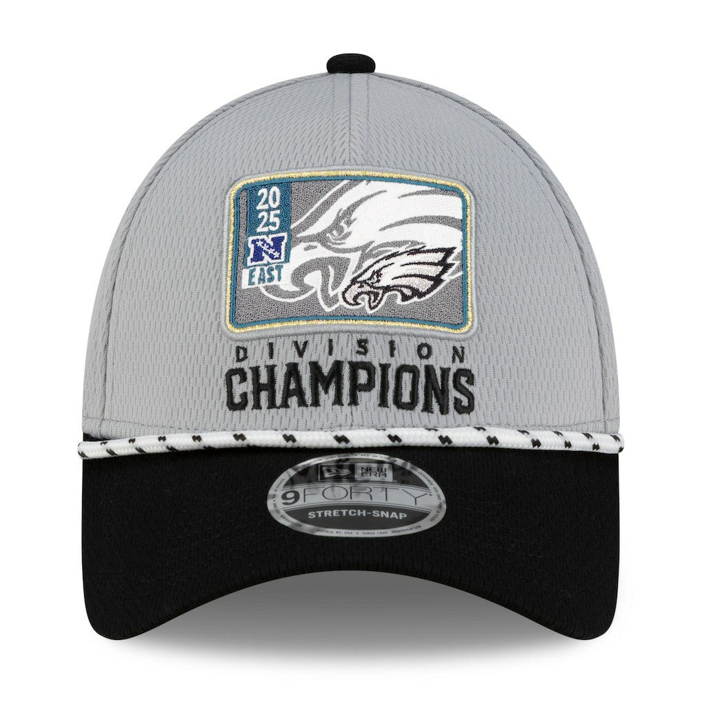 Philadelphia Eagles New Era 2025 NFC East Division Champions Locker Room Trophy Collection 9FORTY Adjustable Hat Gray/Black - NFL