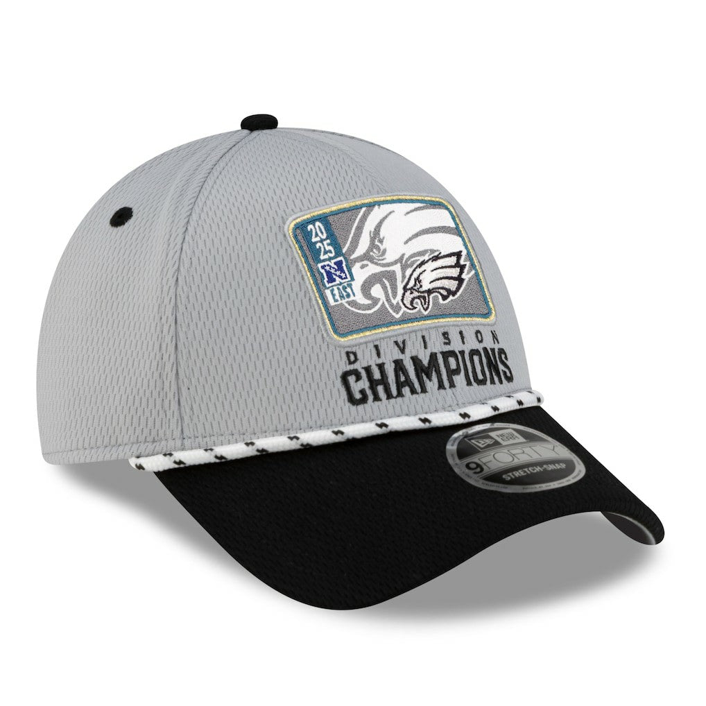 Philadelphia Eagles New Era 2025 NFC East Division Champions Locker Room Trophy Collection 9FORTY Adjustable Hat Gray/Black - NFL