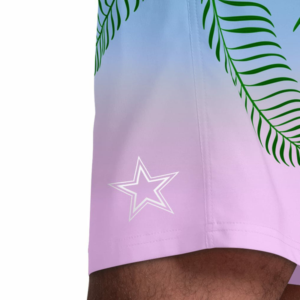 Dallas Cowboys Margaritaville Sunset On The Beach Swim Shorts Light Blue - NFL