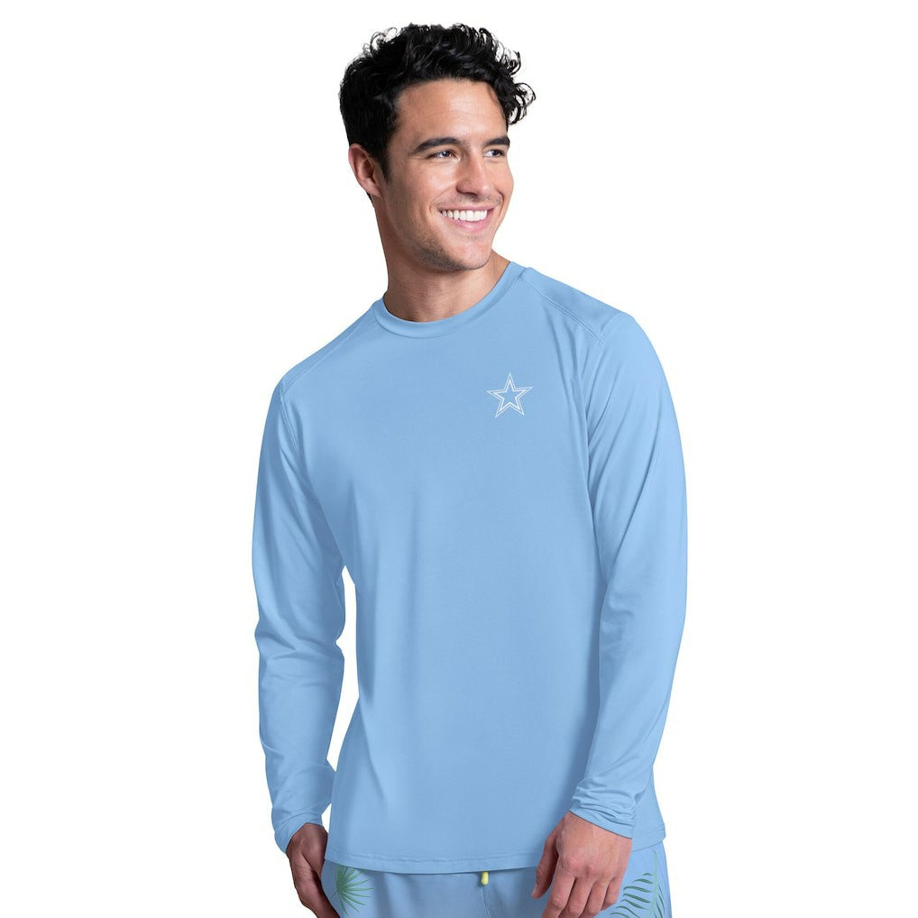 Dallas Cowboys Margaritaville Life's A Beach Long Sleeve Rashguard Light Blue - NFL