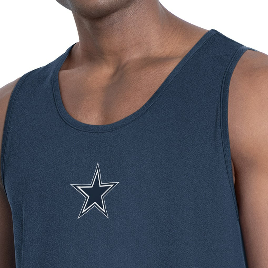 Dallas Cowboys MSX by Michael Strahan Energy Scoop Neck Tank Top Navy - NFL