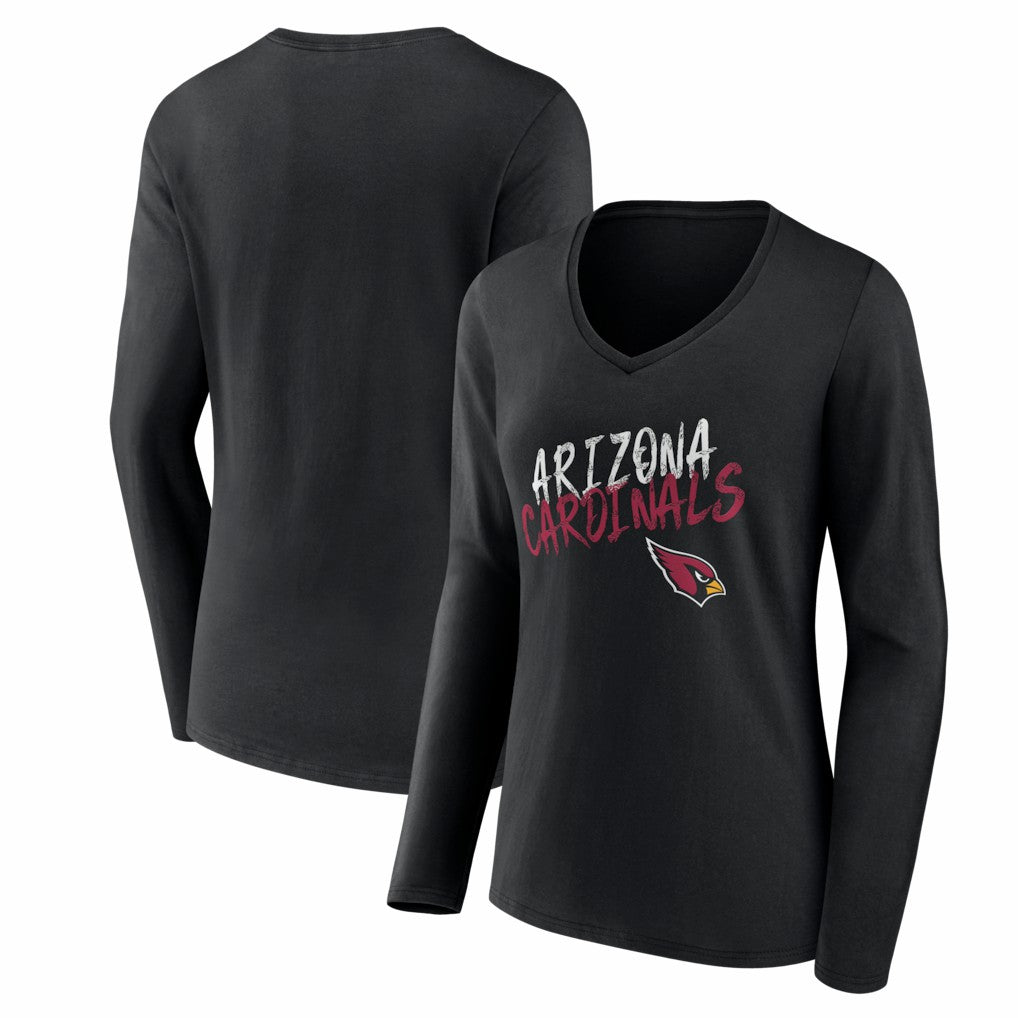 Arizona Cardinals Women's Hustle Long Sleeve V-Neck T-Shirt Black - NFL