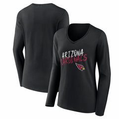 Arizona Cardinals Women's Hustle Long Sleeve V-Neck T-Shirt Black - NFL