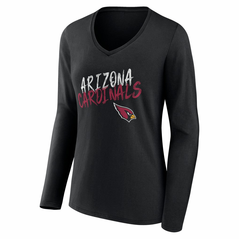 Arizona Cardinals Women's Hustle Long Sleeve V-Neck T-Shirt Black - NFL