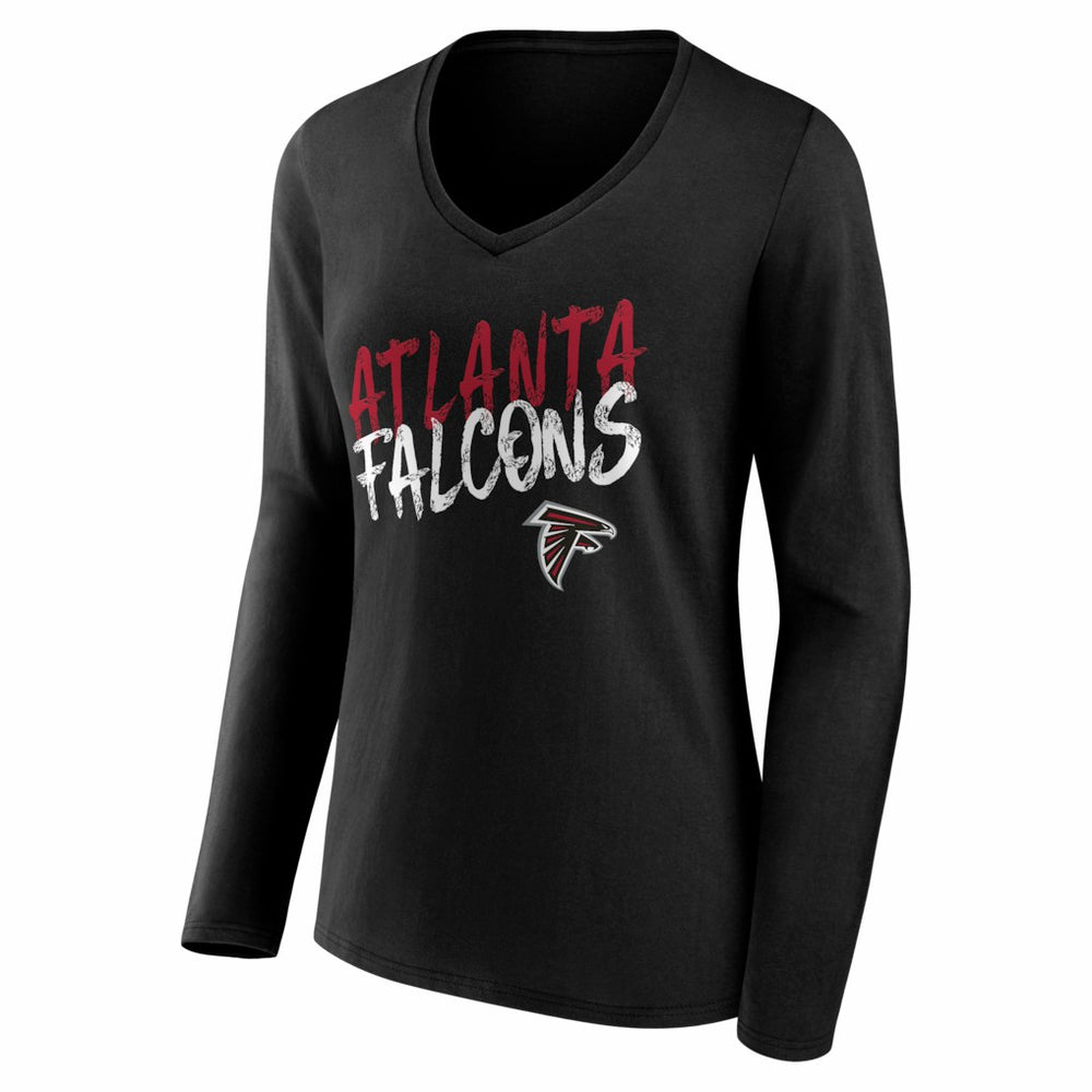 Atlanta Falcons Women's Hustle Long Sleeve V-Neck T-Shirt Black - NFL
