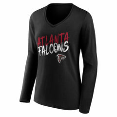 Atlanta Falcons Women's Hustle Long Sleeve V-Neck T-Shirt Black - NFL