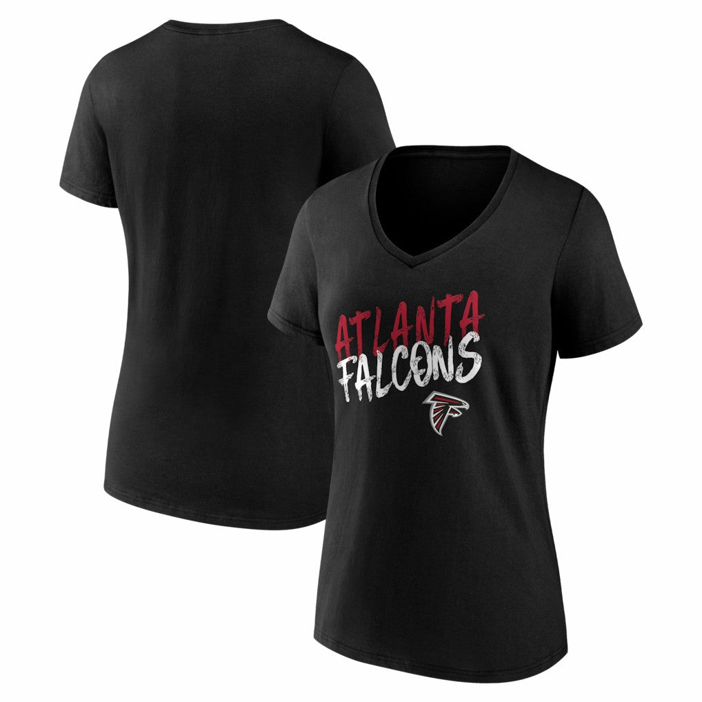 Atlanta Falcons Women's Hustle V-Neck T-Shirt Black - NFL