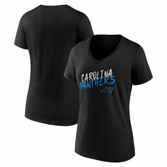 Carolina Panthers Women's Hustle V-Neck T-Shirt Black - NFL