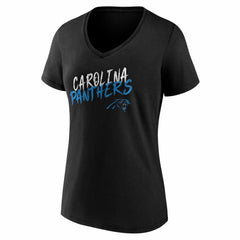 Carolina Panthers Women's Hustle V-Neck T-Shirt Black - NFL