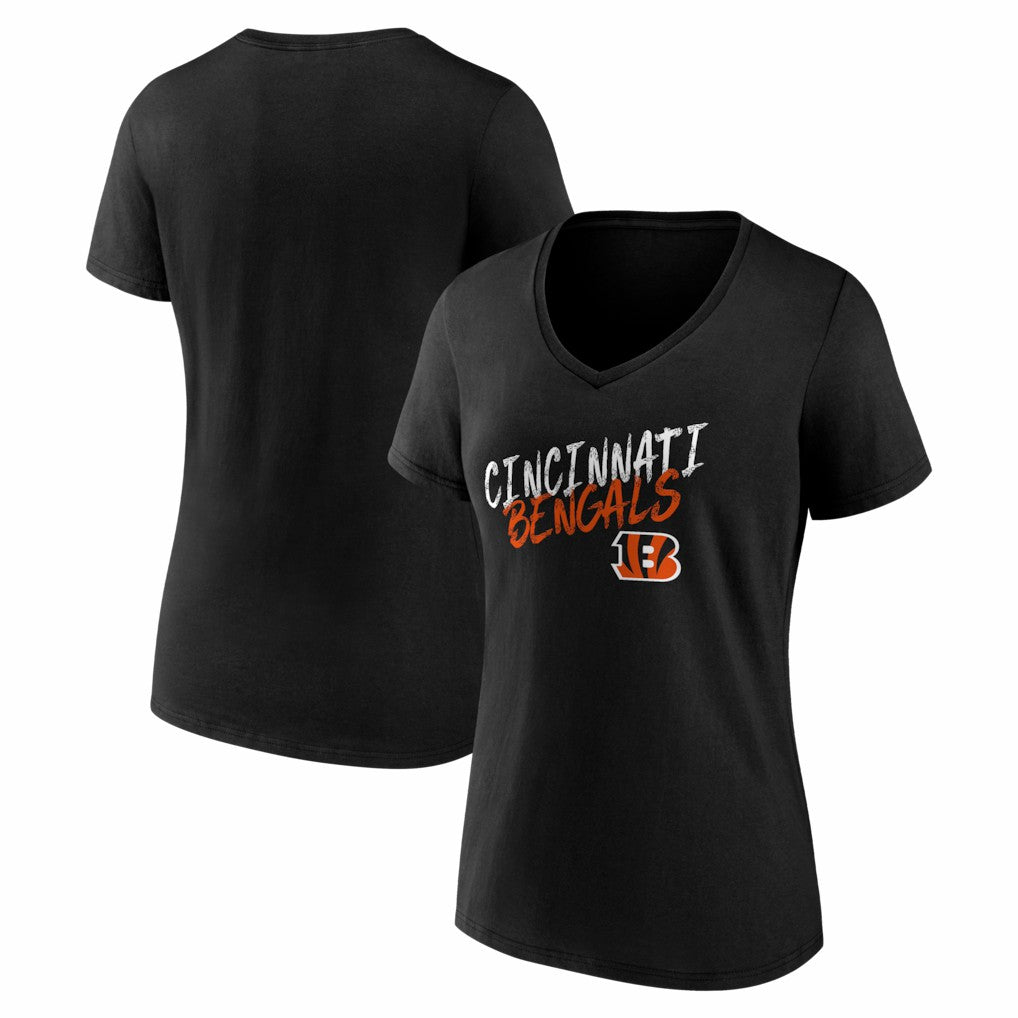 Cincinnati Bengals Women's Hustle V-Neck T-Shirt Black - NFL