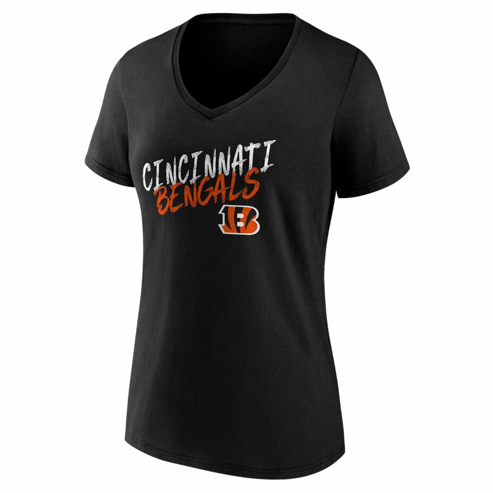 Cincinnati Bengals Women's Hustle V-Neck T-Shirt Black - NFL