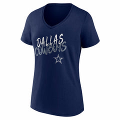 Dallas Cowboys Women's Hustle V-Neck T-Shirt Navy - NFL