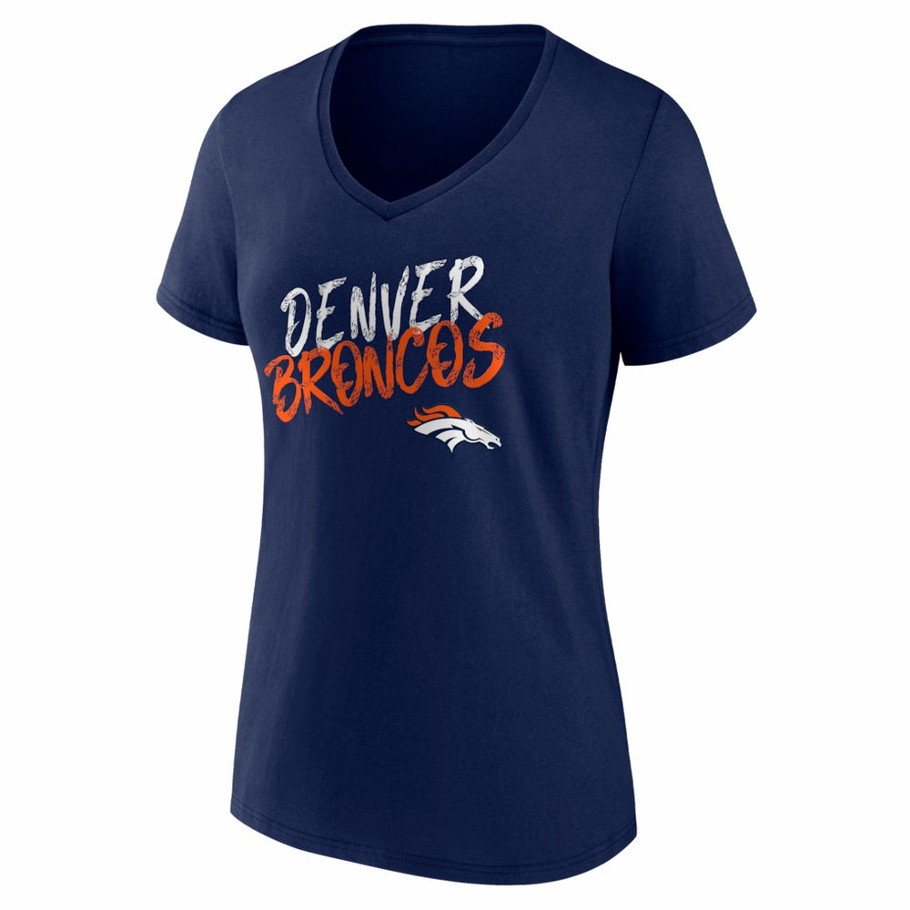 Denver Broncos Women's Hustle V-Neck T-Shirt Navy - NFL