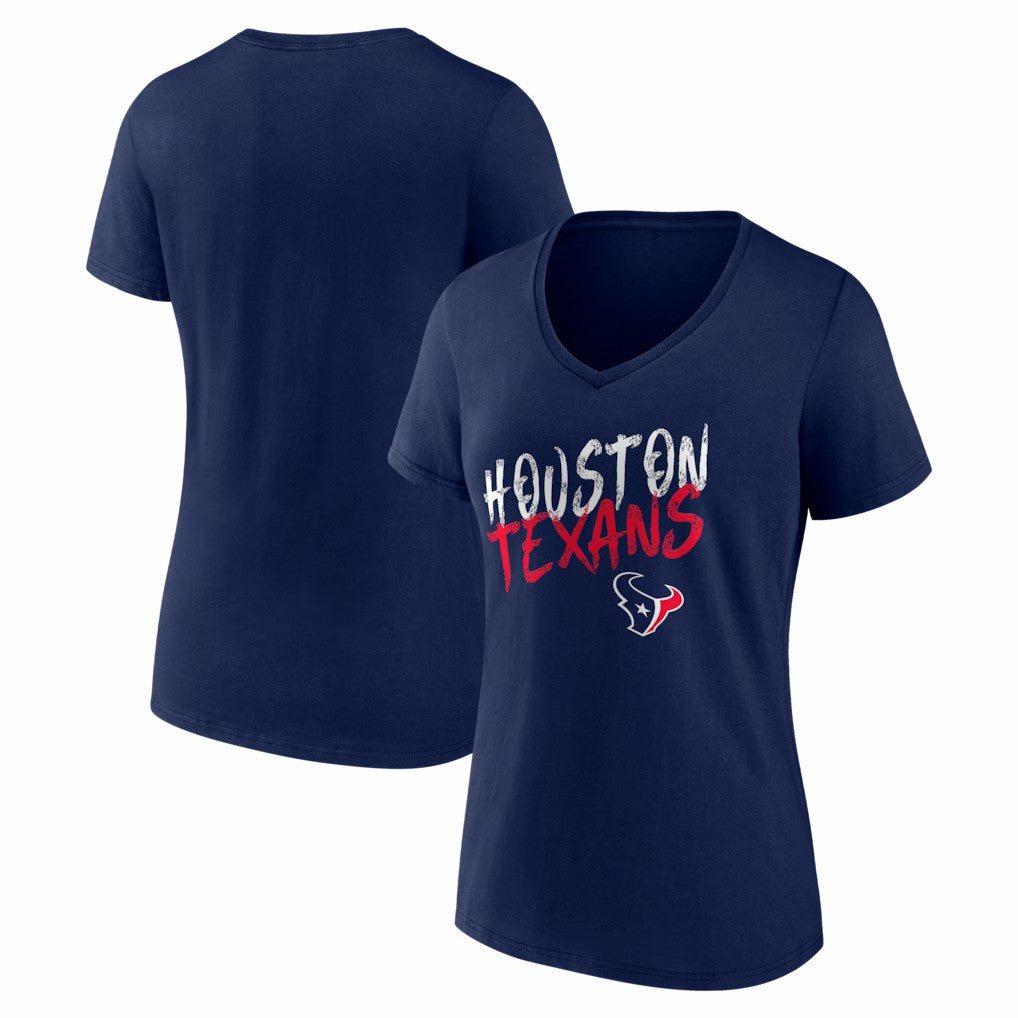 Houston Texans Women's Hustle V-Neck T-Shirt Navy - NFL