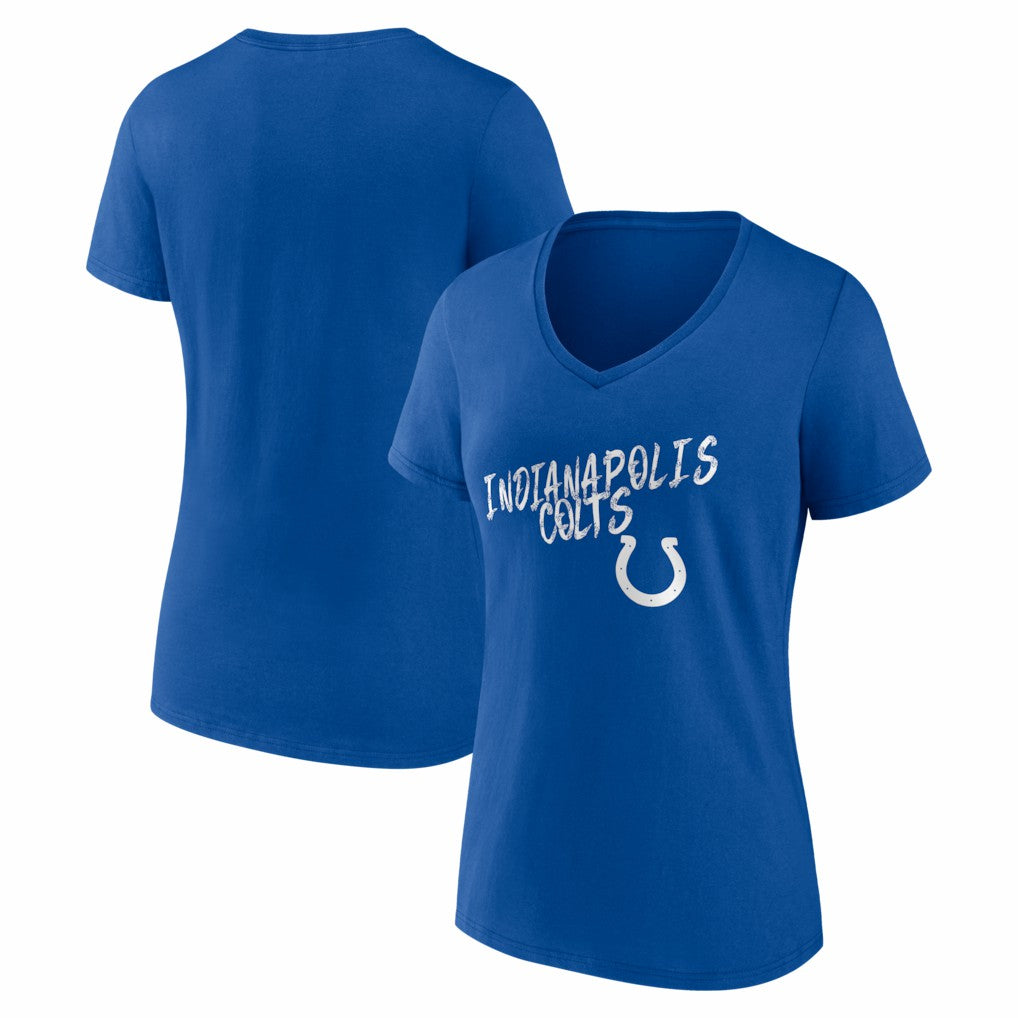 Indianapolis Colts Women's Hustle V-Neck T-Shirt Royal - NFL