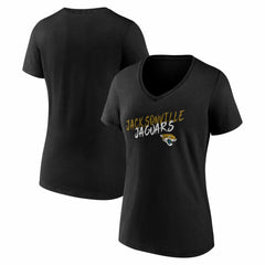 Jacksonville Jaguars Women's Hustle V-Neck T-Shirt Black - NFL