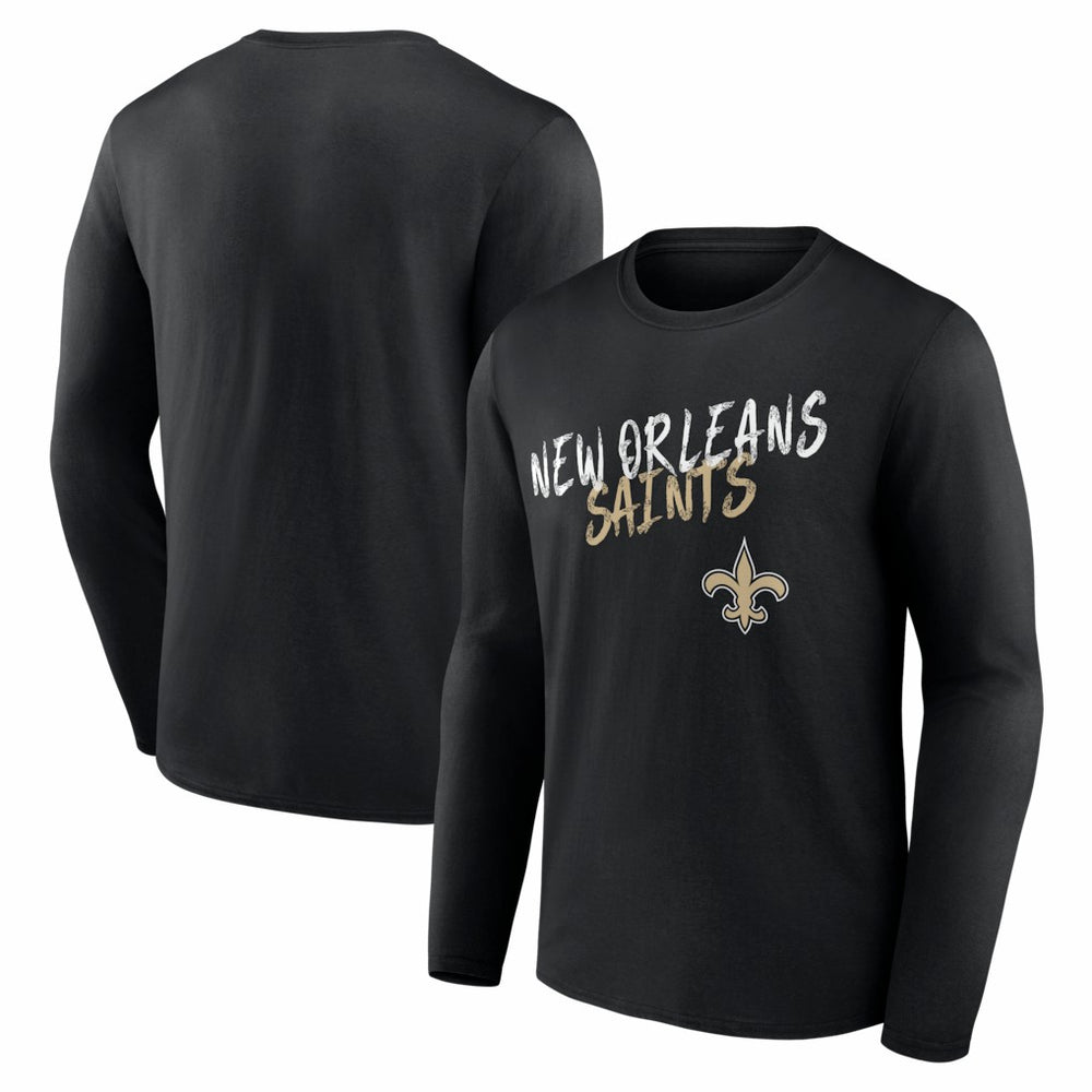 New Orleans Saints Hustle Long Sleeve T-Shirt Black - NFL