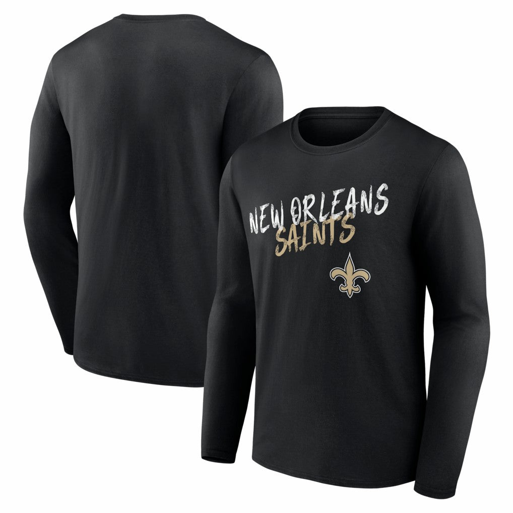 New Orleans Saints Hustle Long Sleeve T-Shirt Black - NFL