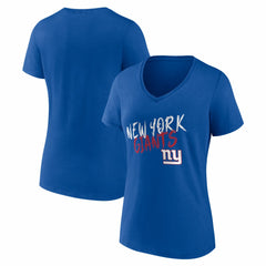 New York Giants Women's Hustle V-Neck T-Shirt Royal - NFL