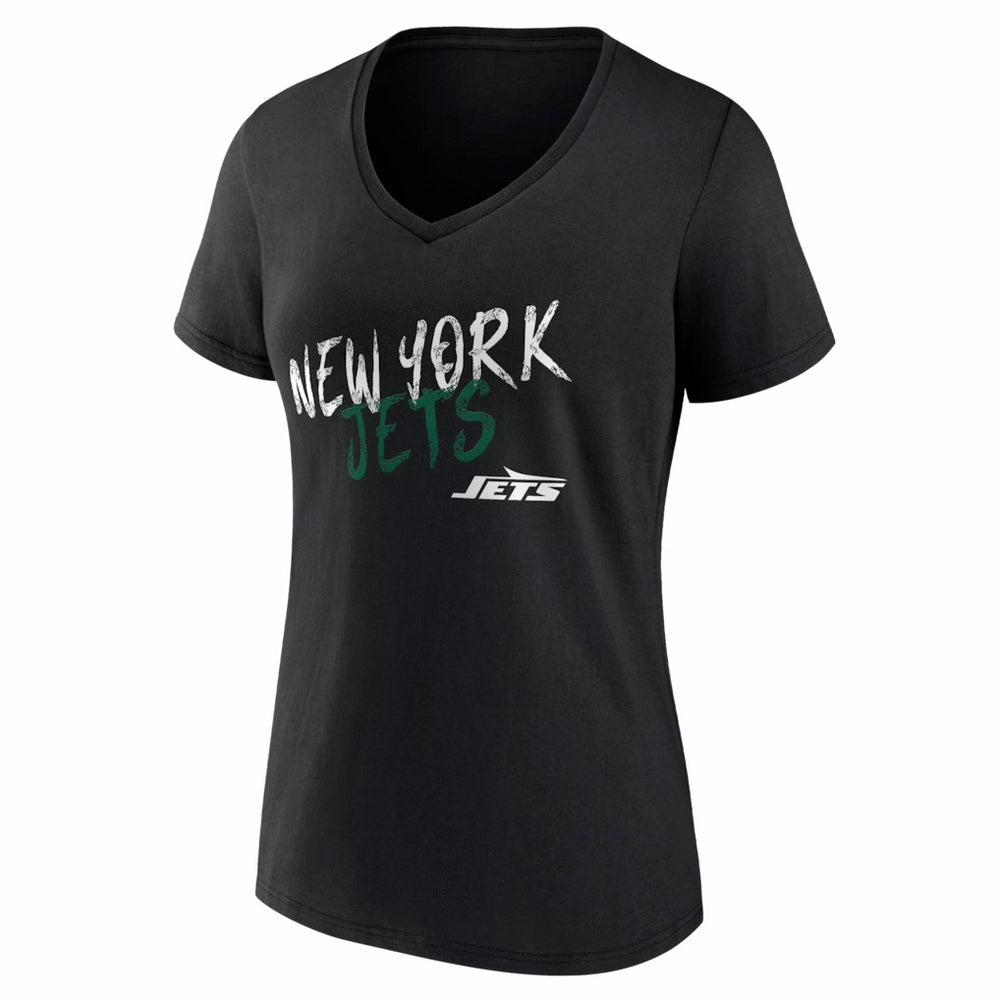 New York Jets Women's Hustle V-Neck T-Shirt Black - NFL