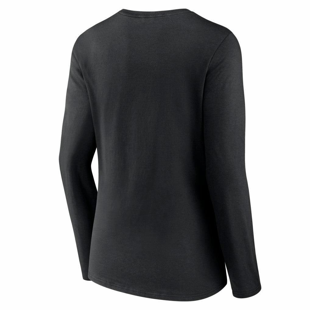 Philadelphia Eagles Women's Hustle Long Sleeve V-Neck T-Shirt Black - NFL