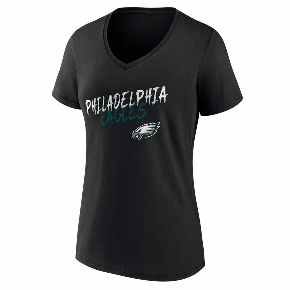 Philadelphia Eagles Women's Hustle V-Neck T-Shirt Black - NFL