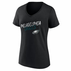 Philadelphia Eagles Women's Hustle V-Neck T-Shirt Black - NFL