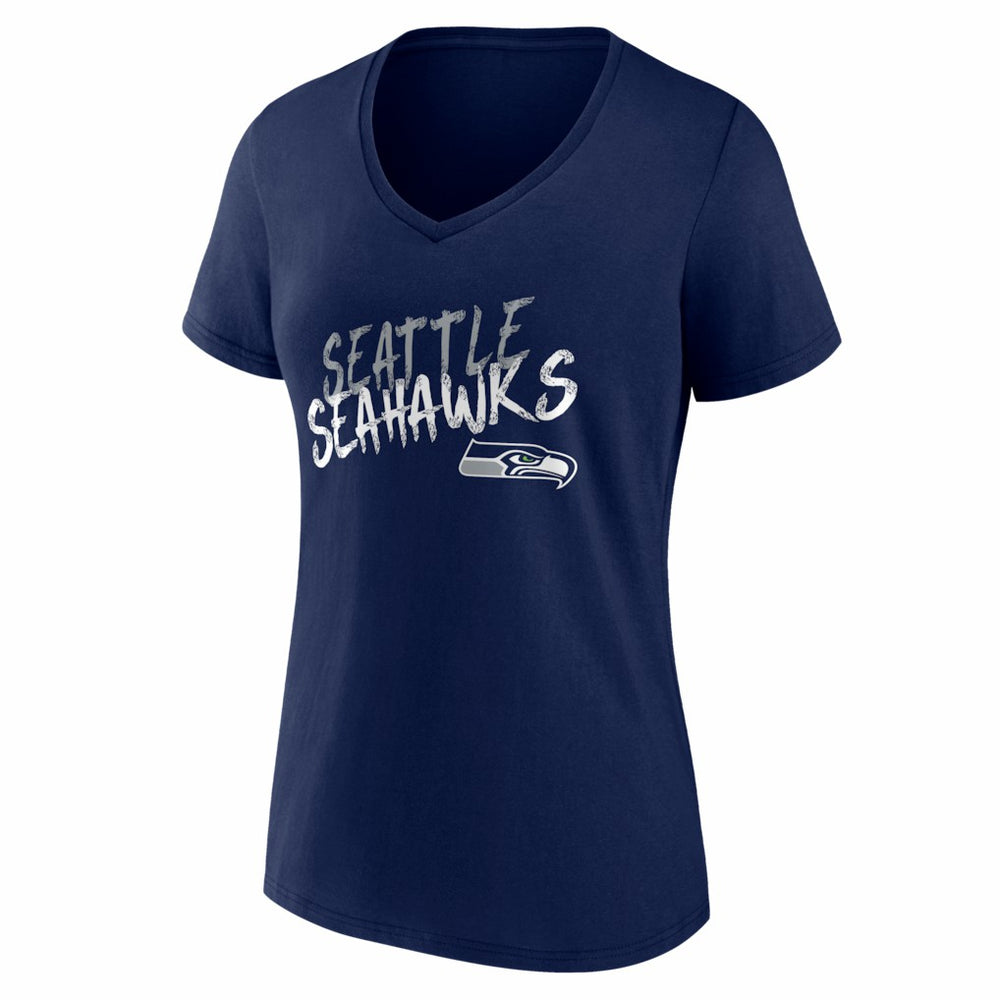 Seattle Seahawks Women's Hustle V-Neck T-Shirt College Navy - NFL