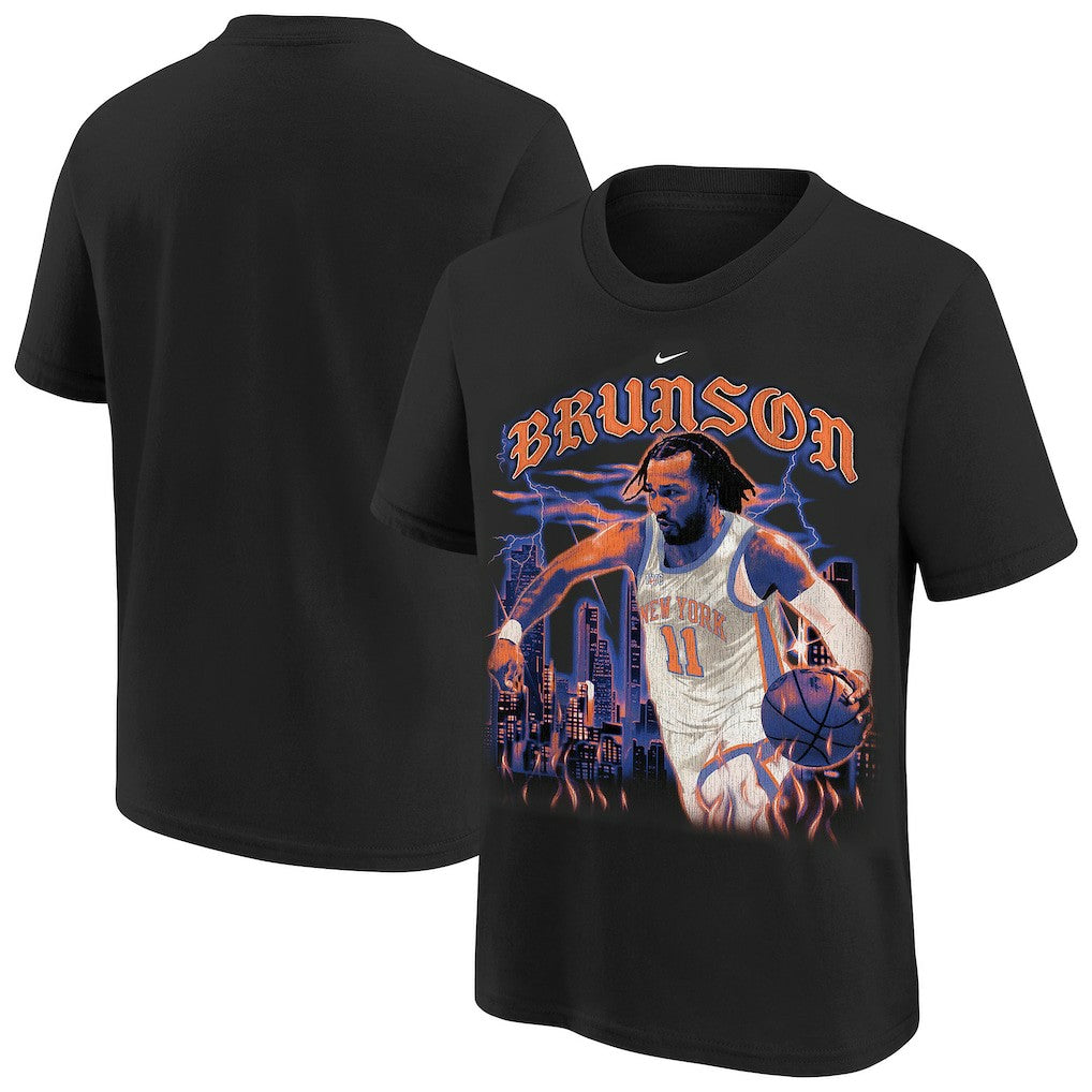 Nike - Jalen Brunson New York Knicks Youth City Edition Player T-Shirt - Black