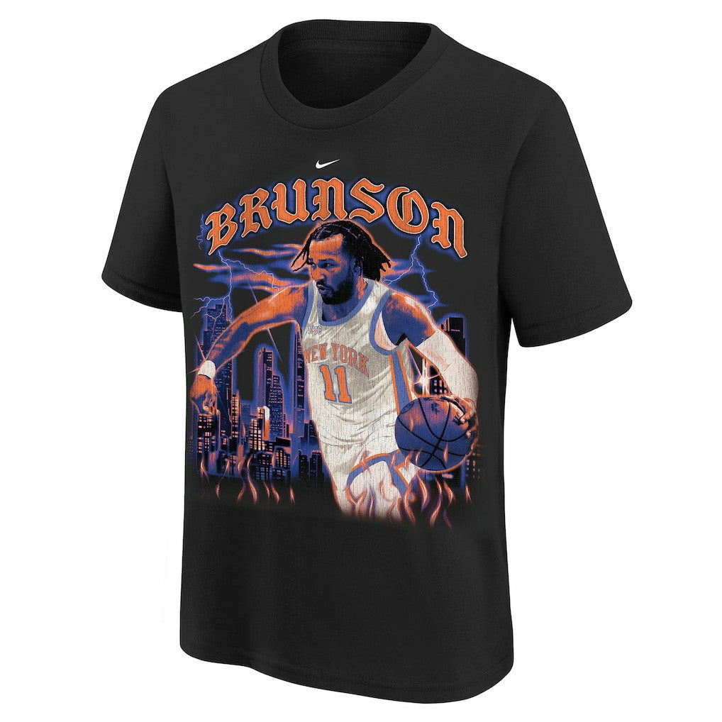 Nike - Jalen Brunson New York Knicks Youth City Edition Player T-Shirt - Black