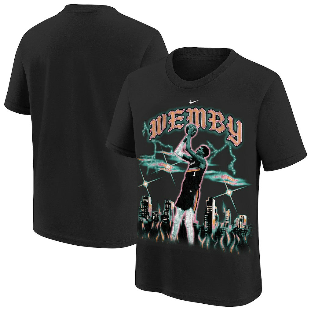 Nike - Victor Wembanyama San Antonio Spurs Youth City Edition Player T-Shirt - Black