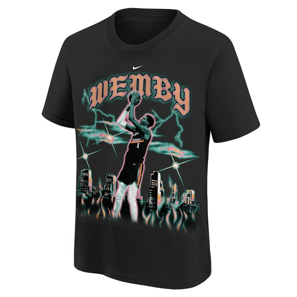 Nike - Victor Wembanyama San Antonio Spurs Youth City Edition Player T-Shirt - Black