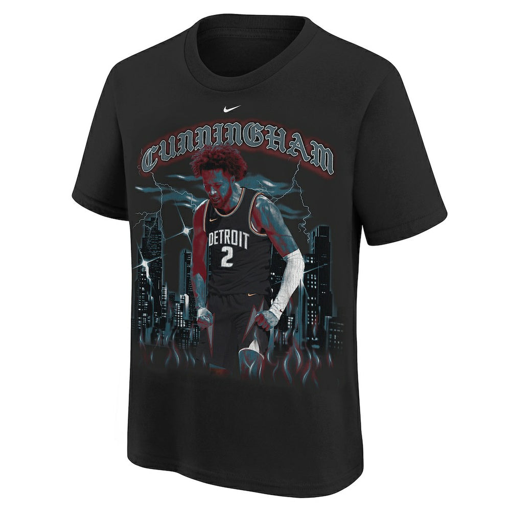 Nike - Cade Cunningham Detroit Pistons Youth City Edition Player T-Shirt - Black
