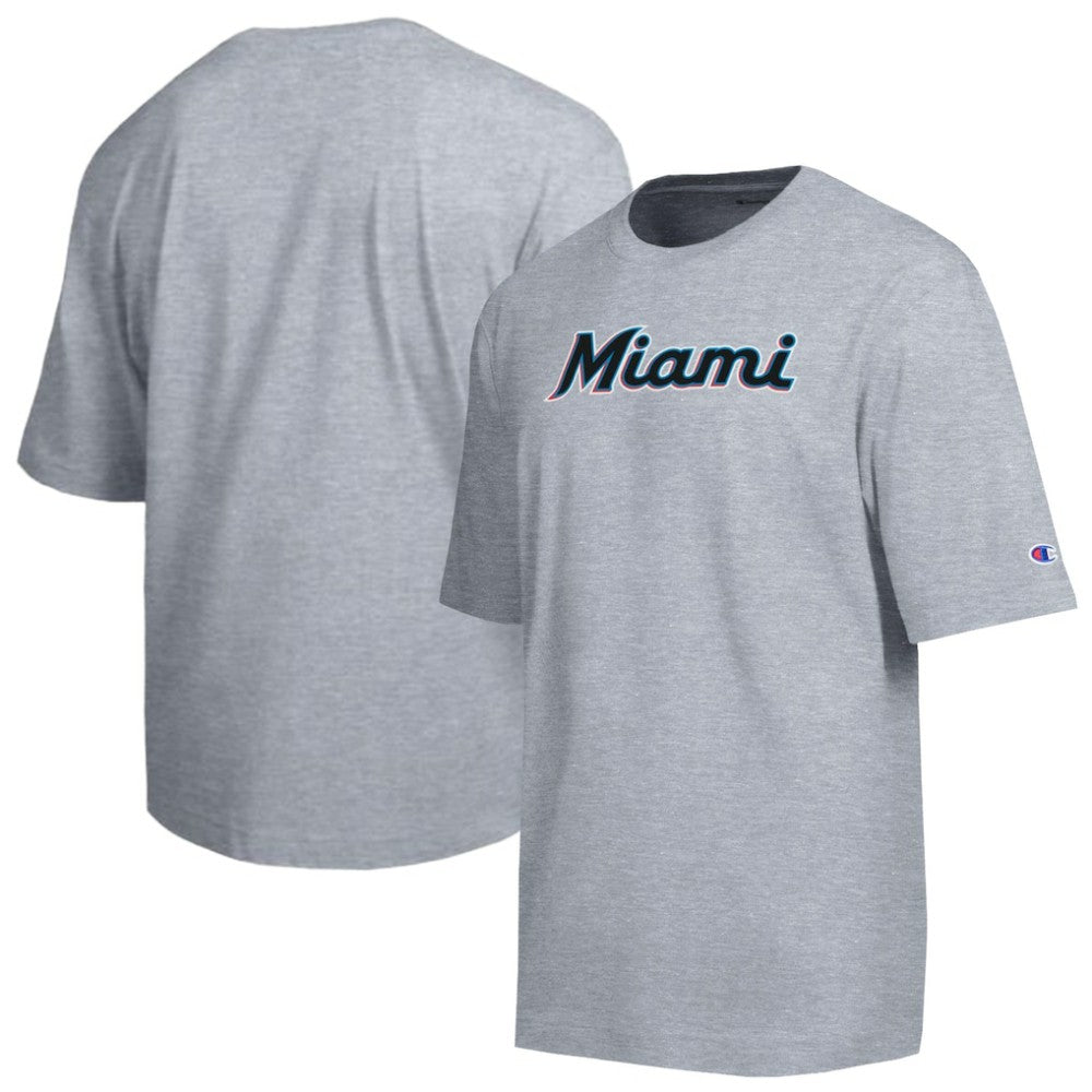 Miami Marlins Champion All Star Chenille Wordmark T-Shirt Lifestyle