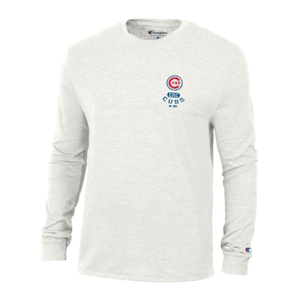 Chicago Cubs Champion Cooperstown Winning Tradition Tri-Blend Long Sleeve T-Shirt On Sale