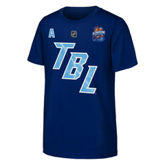 Nikita Kucherov Tampa Bay Lightning - Fanatics Youth Alternate Captain 2026 Stadium Series T-Shirt Blue