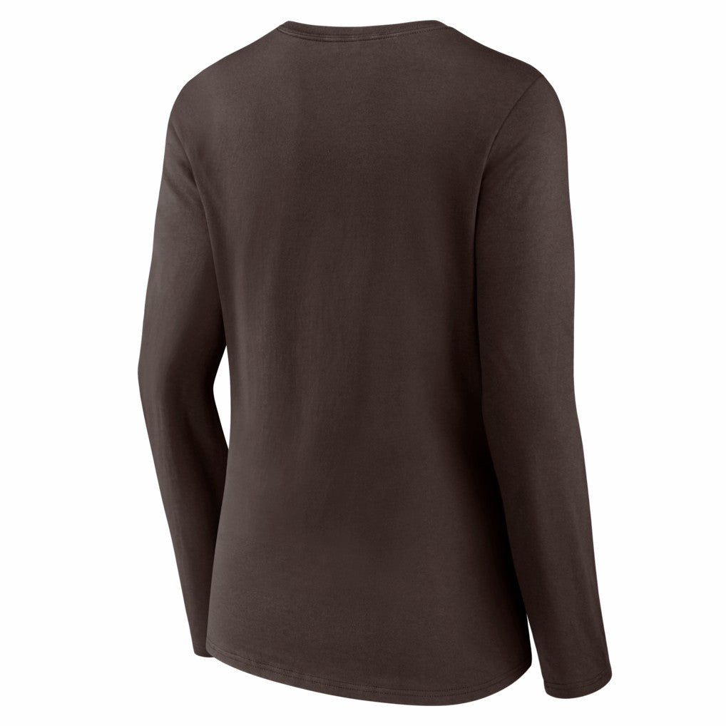 Cleveland Browns Women's Hustle Long Sleeve V-Neck T-Shirt Brown - NFL