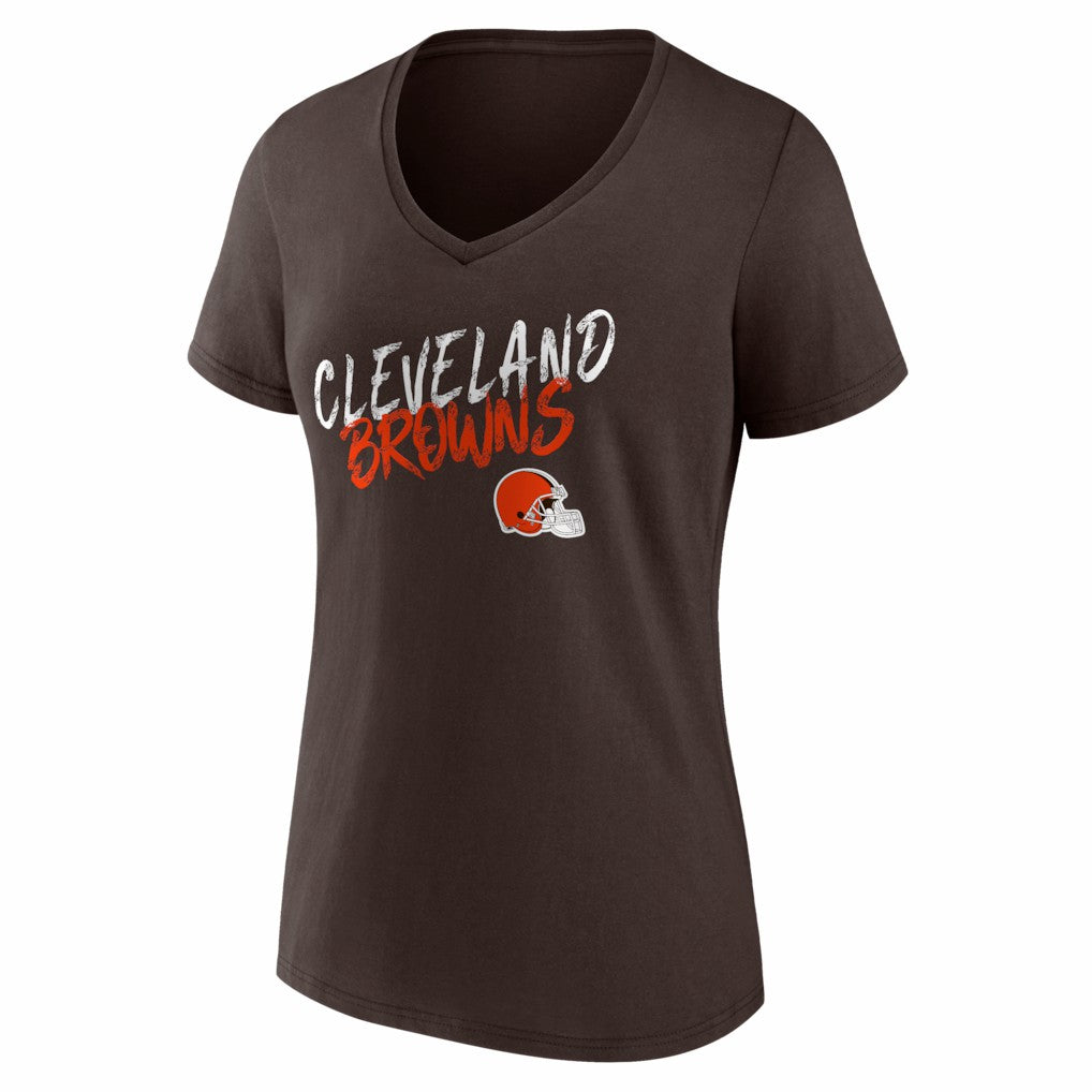 Cleveland Browns Women's Hustle V-Neck T-Shirt Brown - NFL
