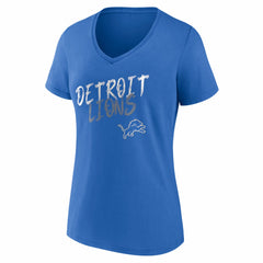 Detroit Lions Women's Hustle V-Neck T-Shirt Blue - NFL