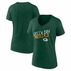 Green Bay Packers Women's Hustle V-Neck T-Shirt Green - NFL
