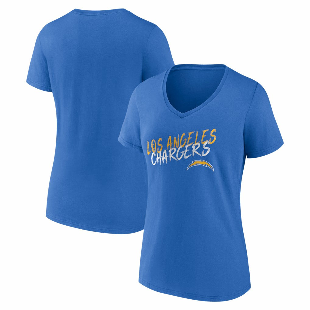 Los Angeles Chargers Women's Hustle V-Neck T-Shirt Powder Blue - NFL